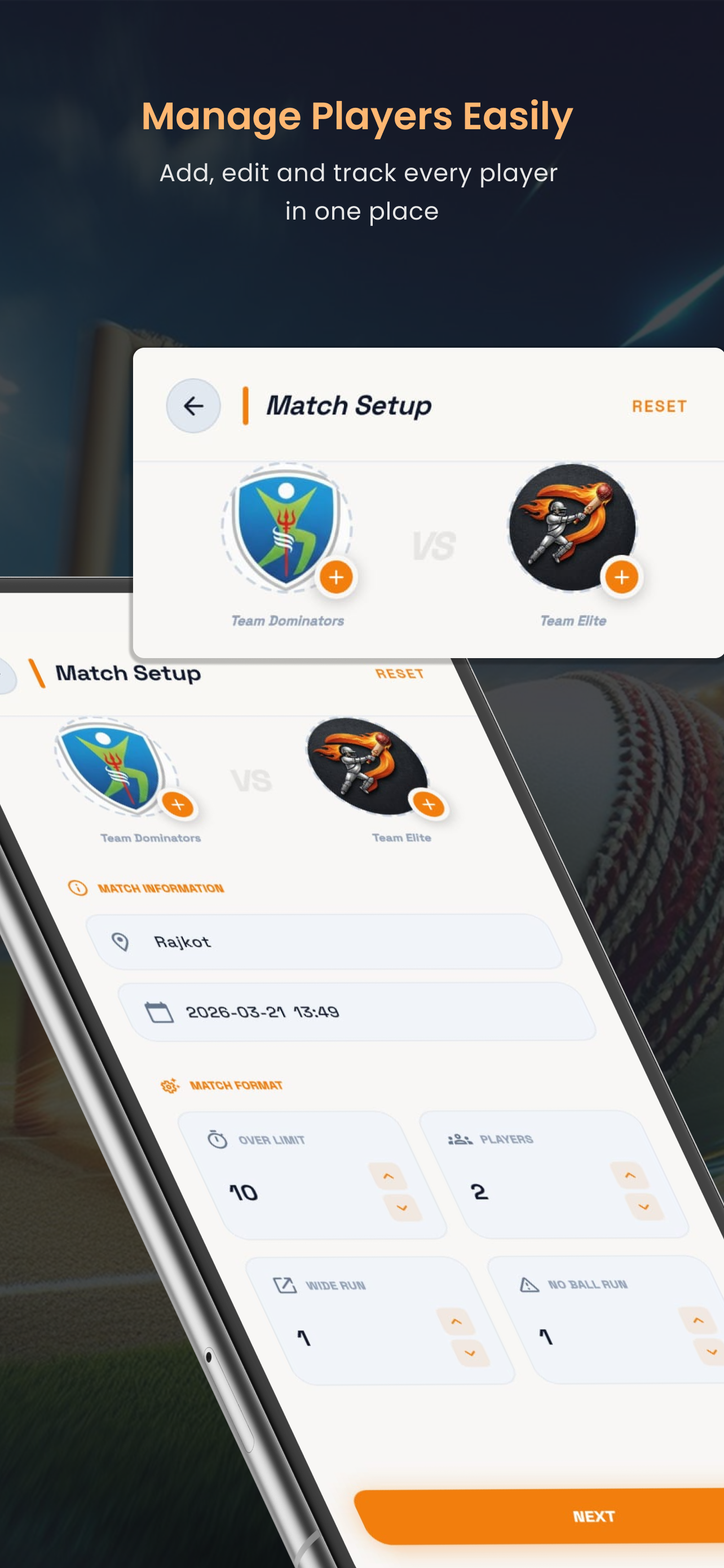 Match setup